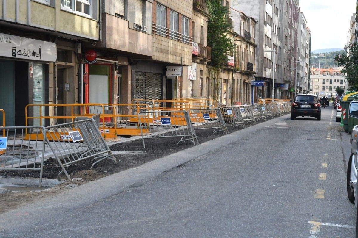 Estado actual das obras na rúa Echegaray