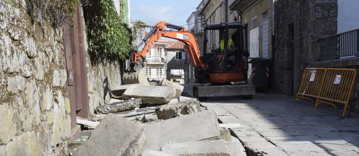 Obras de reforma da rúa San Martiño