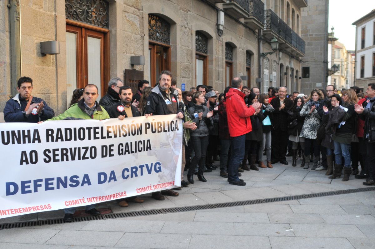 Concentración ante a Delegación da CRTVG en Pontevedra en 2010