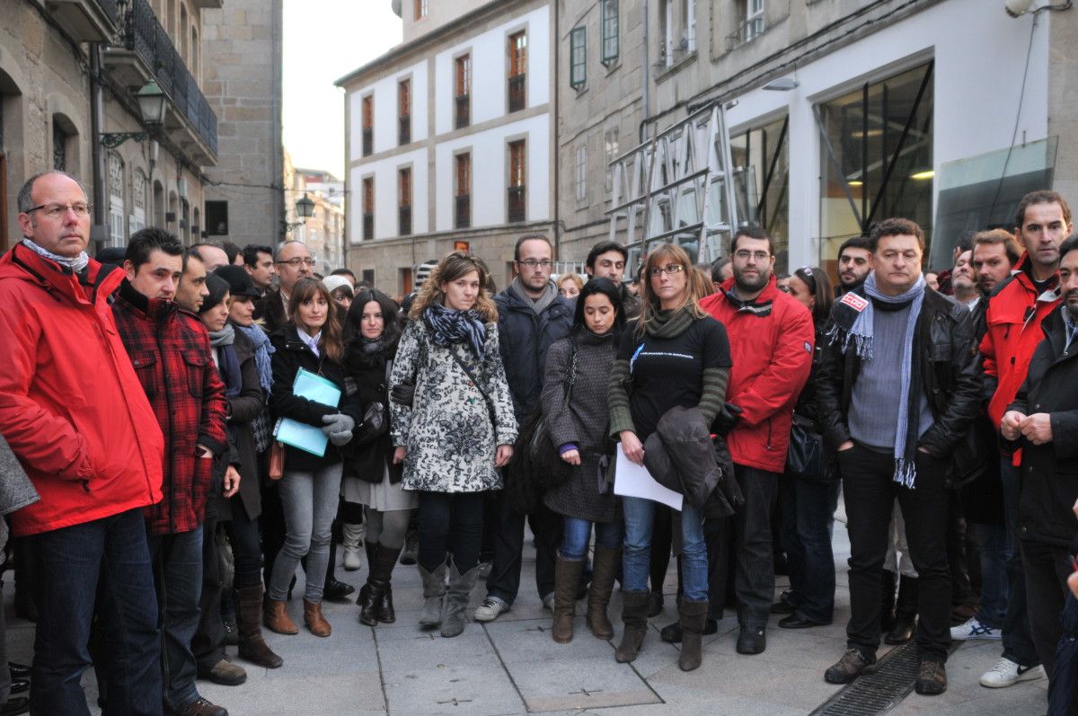 Concentración en 2010 ante la Delegación de la CRTVG en Pontevedra
