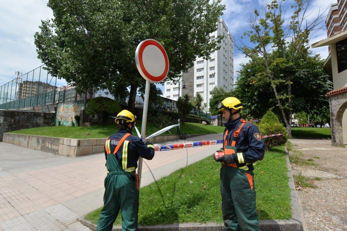 Intervención de los bomberos en Campolongo