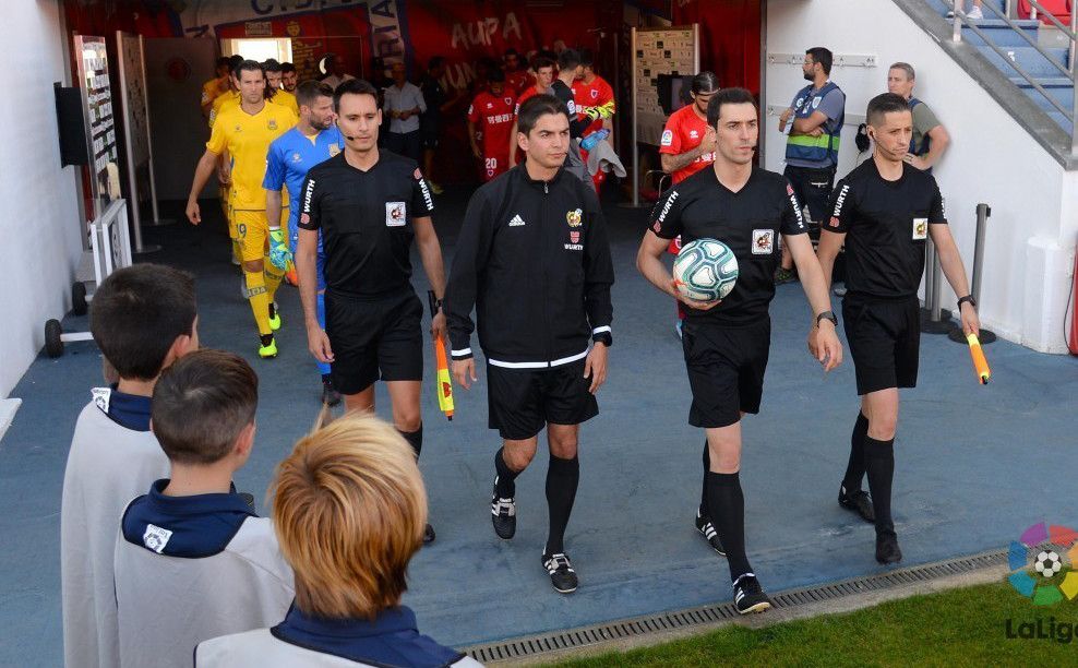 Alejandro Muñiz el día de su debut en Segunda División con un Numancia-Alcorcón