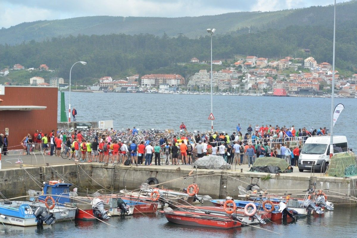 Zona de transición del IV Triatlón Concello de Poio en el Puerto de Campelo