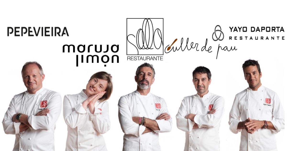Xosé Cannas, Inés Abril, Pepe Solla, Javier Olleros, Yayo Daporta 