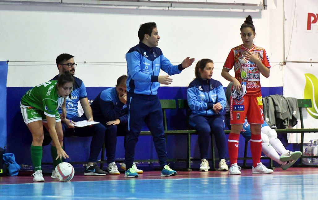Raúl Jiménez, en el partido entre Poio Pescamar y Cidade de As Burgas en la Seca