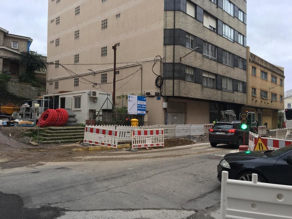 Obras na rúa Concepción Arenal