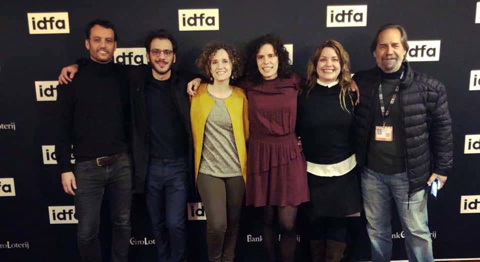 O equipo de 'A media voz' no festival IDFA de Ámsterdam