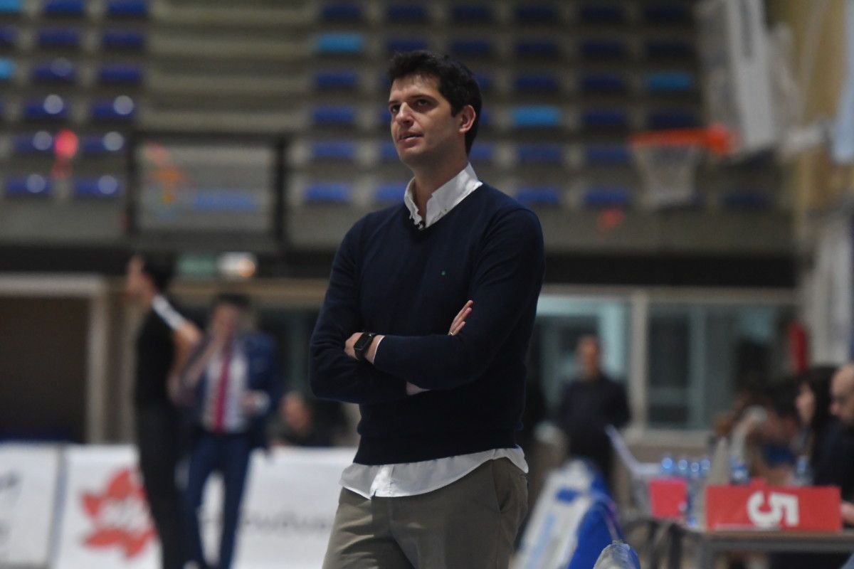Javi Llorente, no partido entre Peixe Galego e Club Ourense Baloncesto na Raña da tempada 19-20