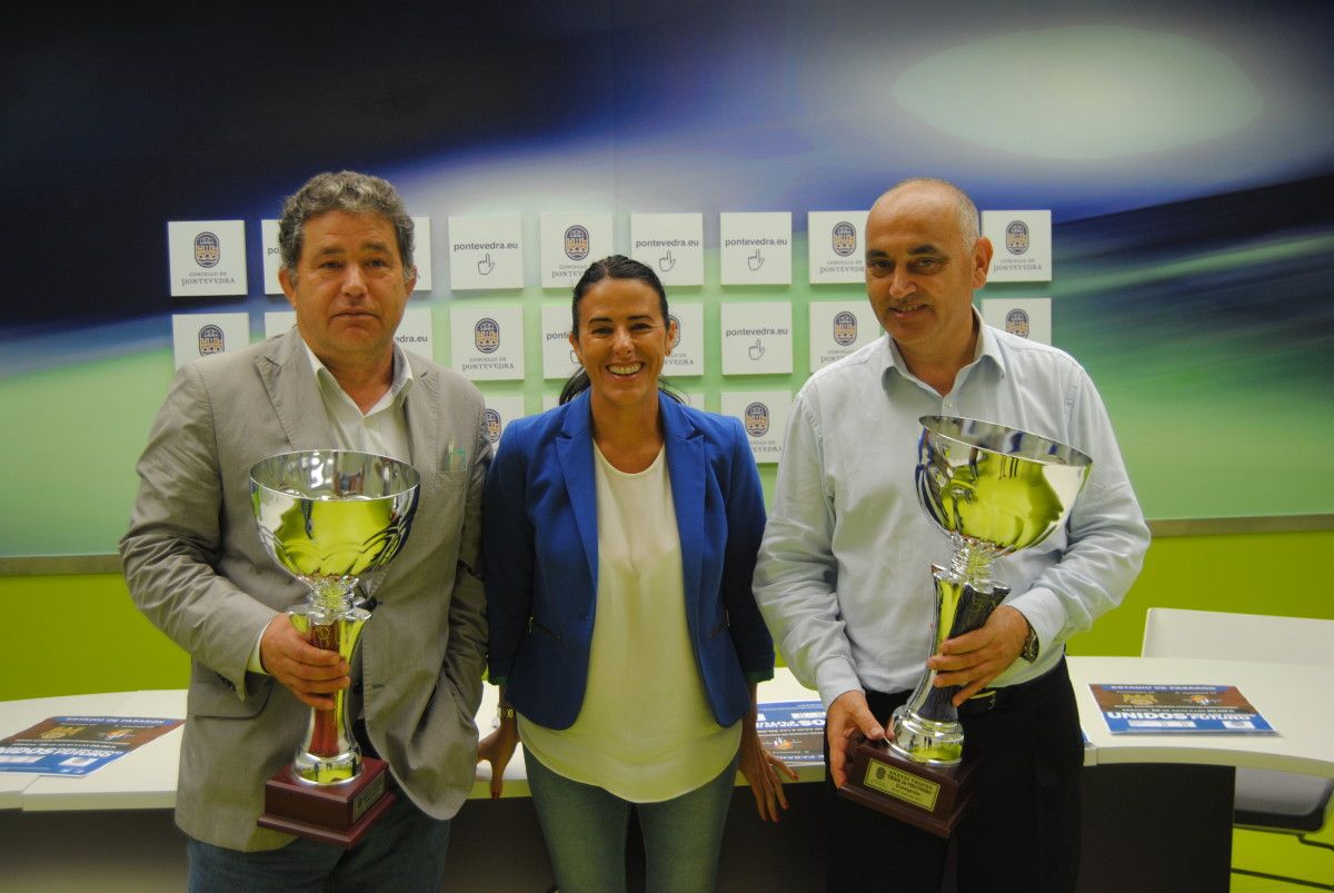 Miguel Anxo Fernández Lores, Lupe Murillo e Agustín Fernández, no Concello de Pontevedra