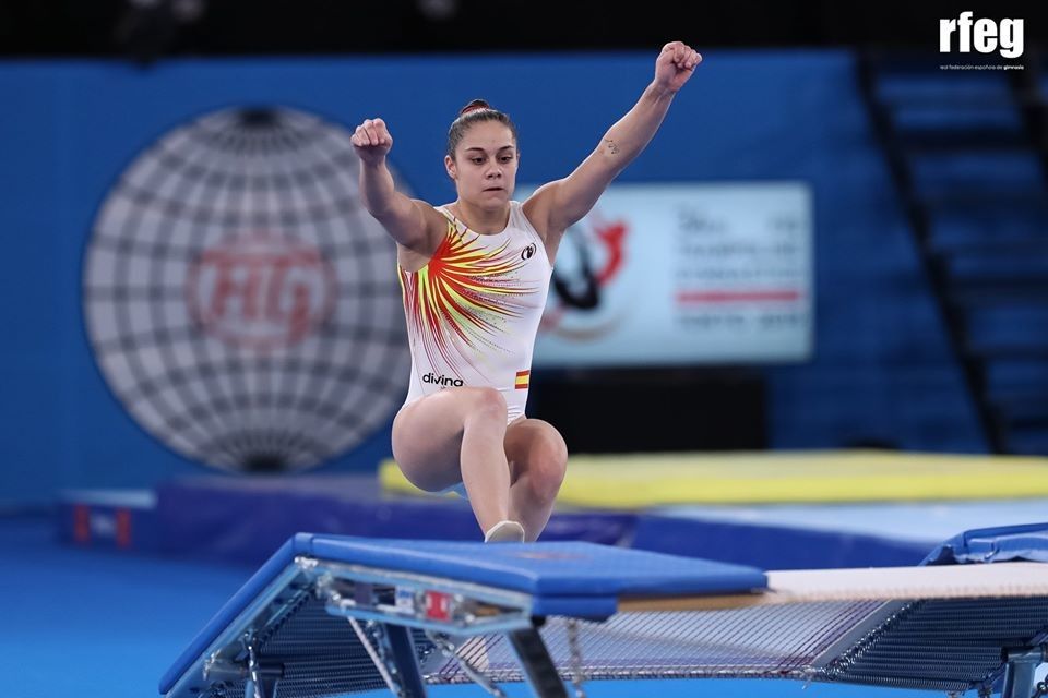 Melania Rodríguez no Mundial de Trampolín en Xapón