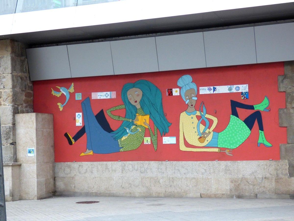 Mural en el puente de la Avenida de Vigo