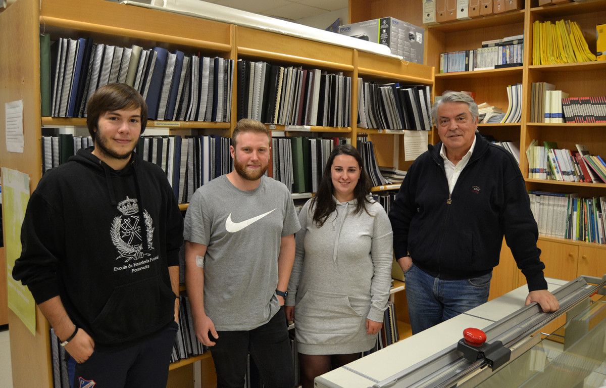 Los investigadores del grupo AF4: Manuel Viso, Sergio Lamosa, Paula Rivas y Enrique Valero