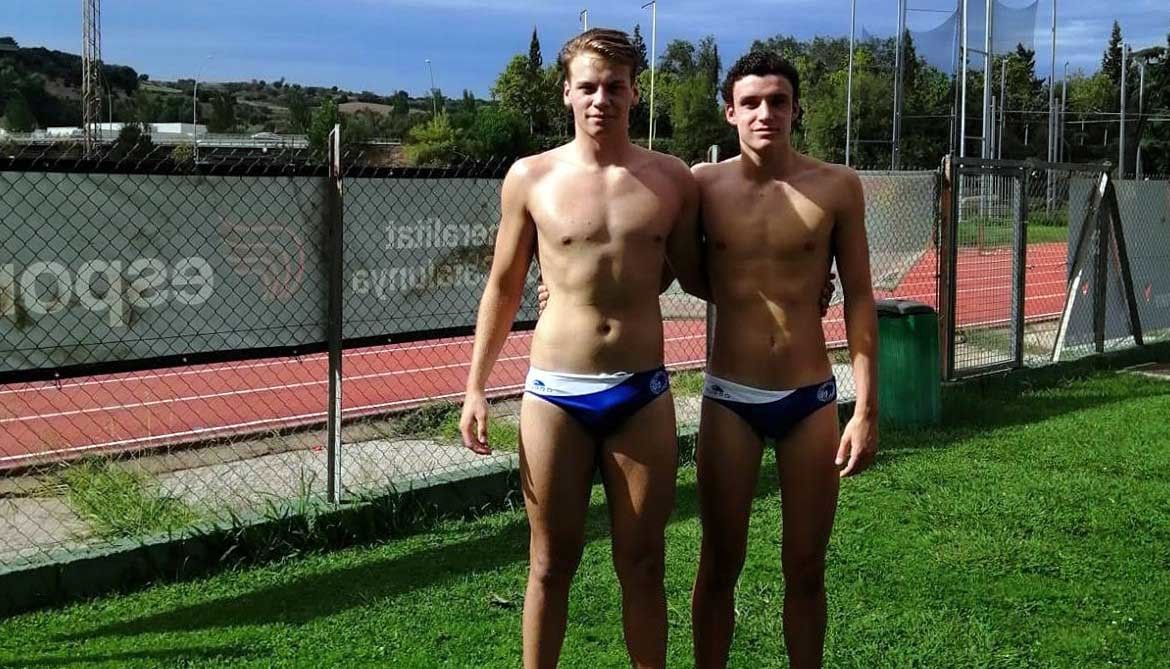 Alejandro Andión y Diego Touriño, jugadores pontevedreses de waterpolo