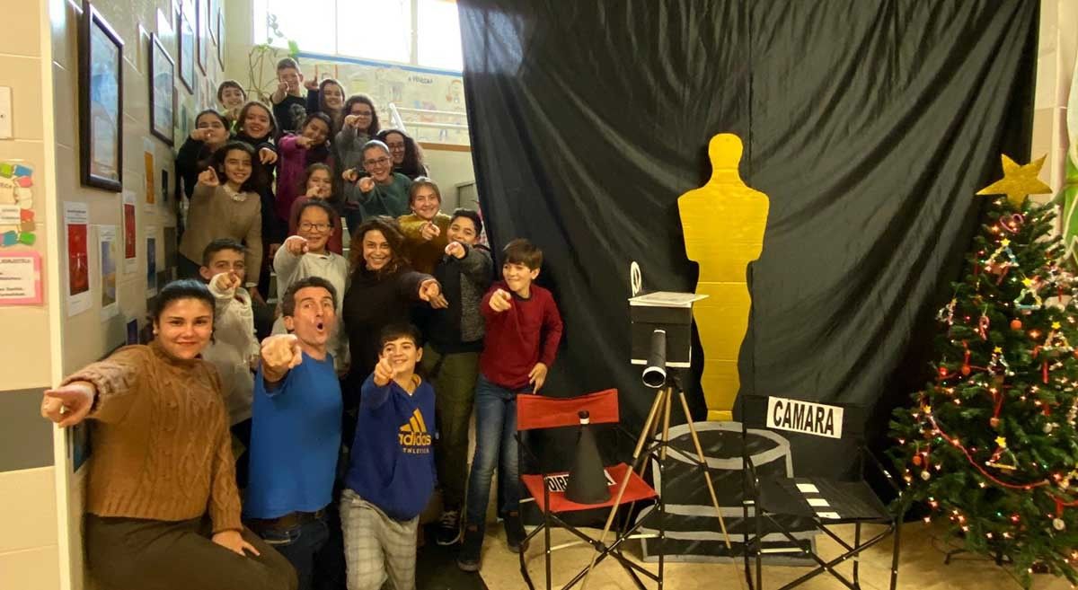 Visita de Luis Zahera al colegio de Ponte Sampaio