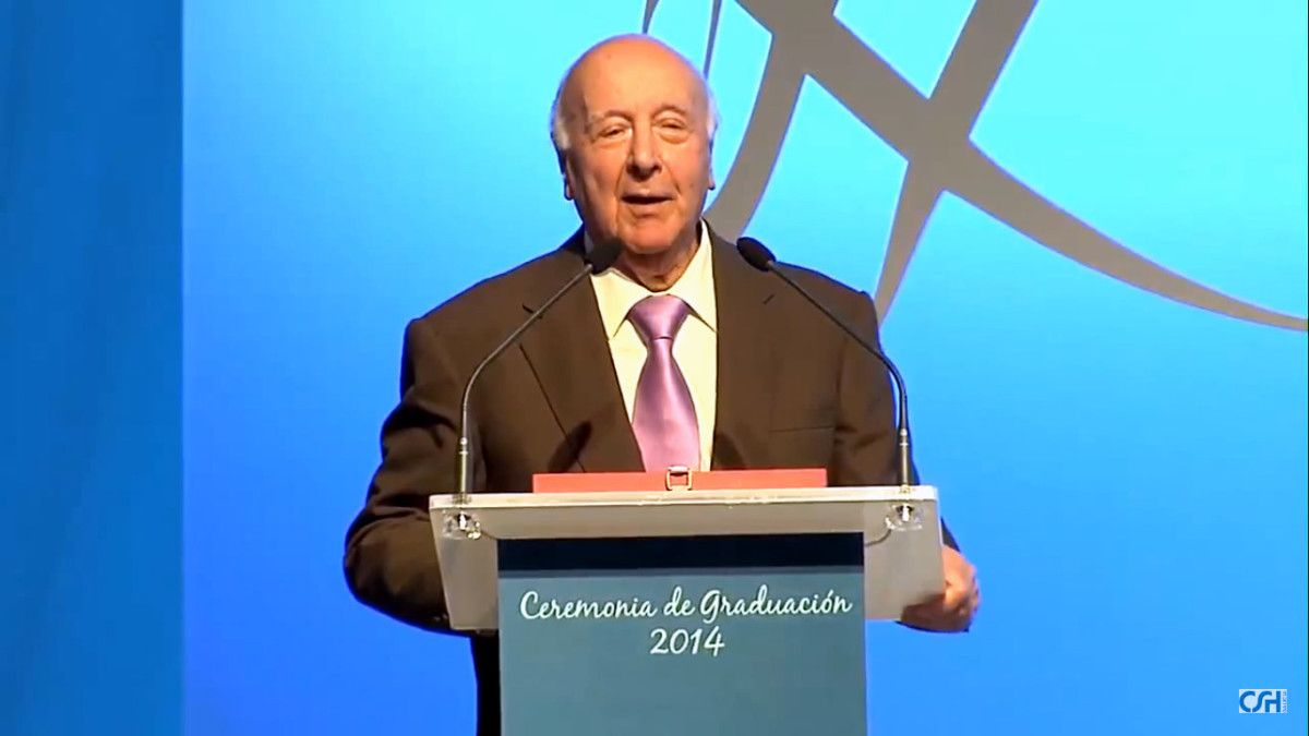 José González Solla, Pepe Solla pai, durante a súa homenaxe a cargo do Centro Superior de Hostelería de Galicia