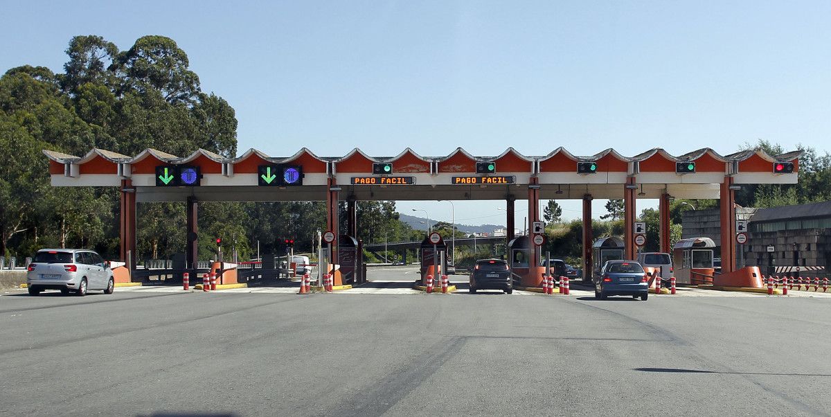 Cabinas de peaje de la AP-9  a su paso por Pontevedra