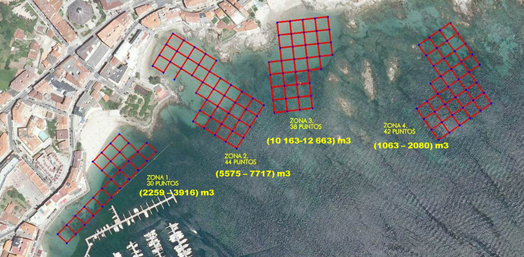 Localización de la arena de la playa de A Carabuxeira