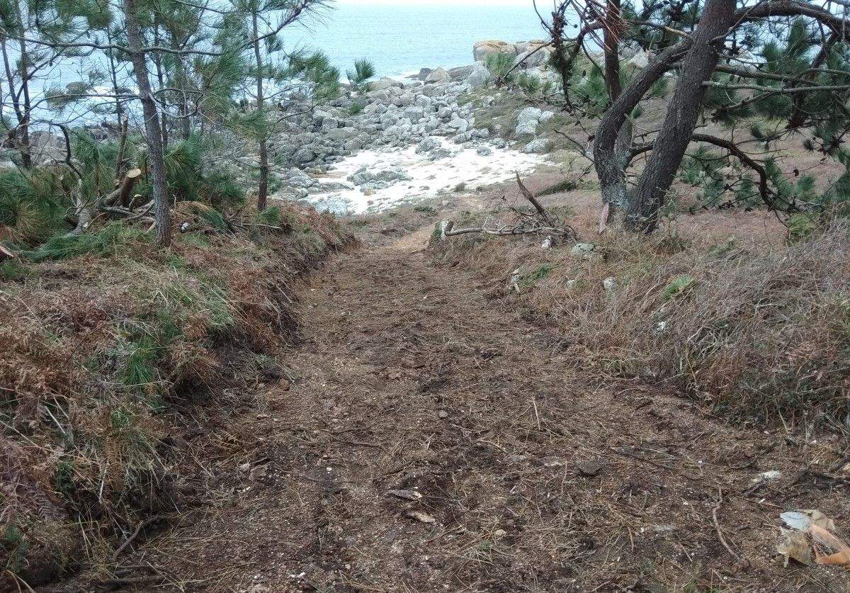 Pista hacia el arenal de Moscallos