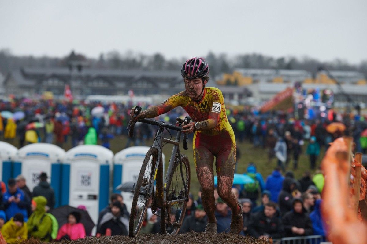 Irene Trabazo, durante o Mundial de Ciclocrós de Dübendorf