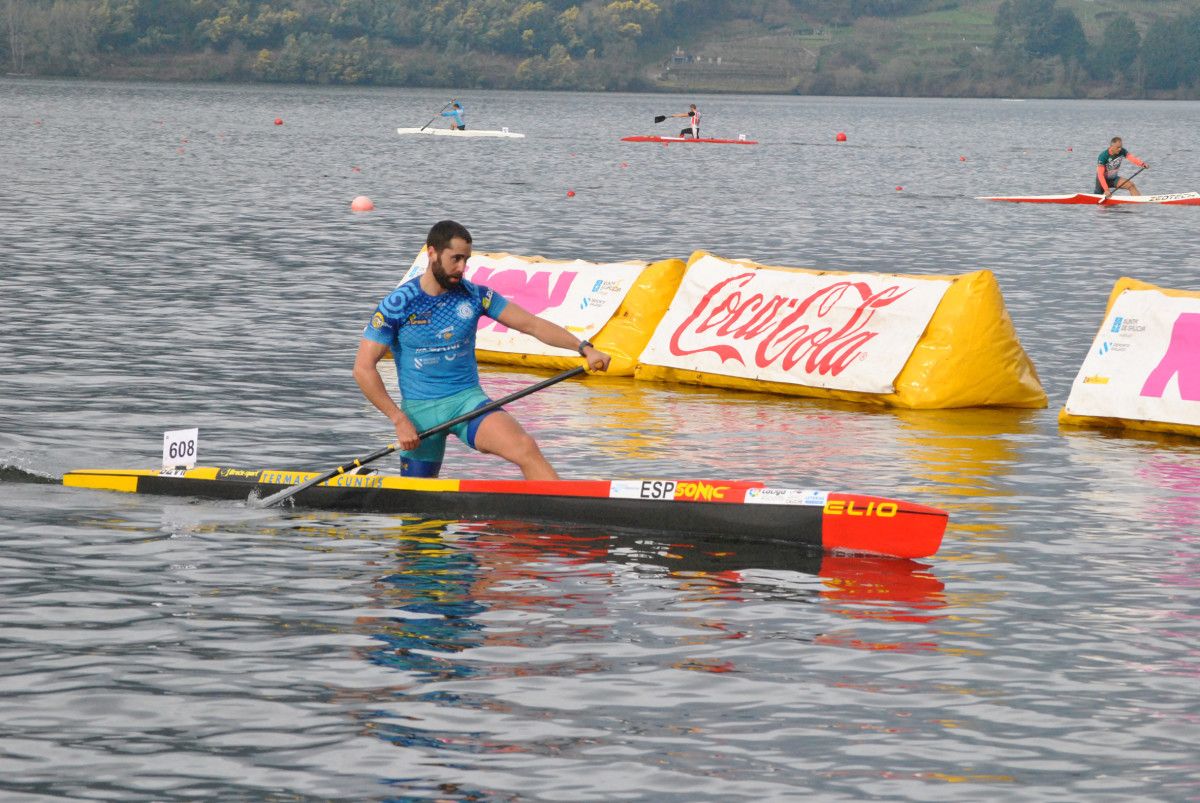 Diego Romero, durante el Campeonato Gallego de Invierno de Piragüismo