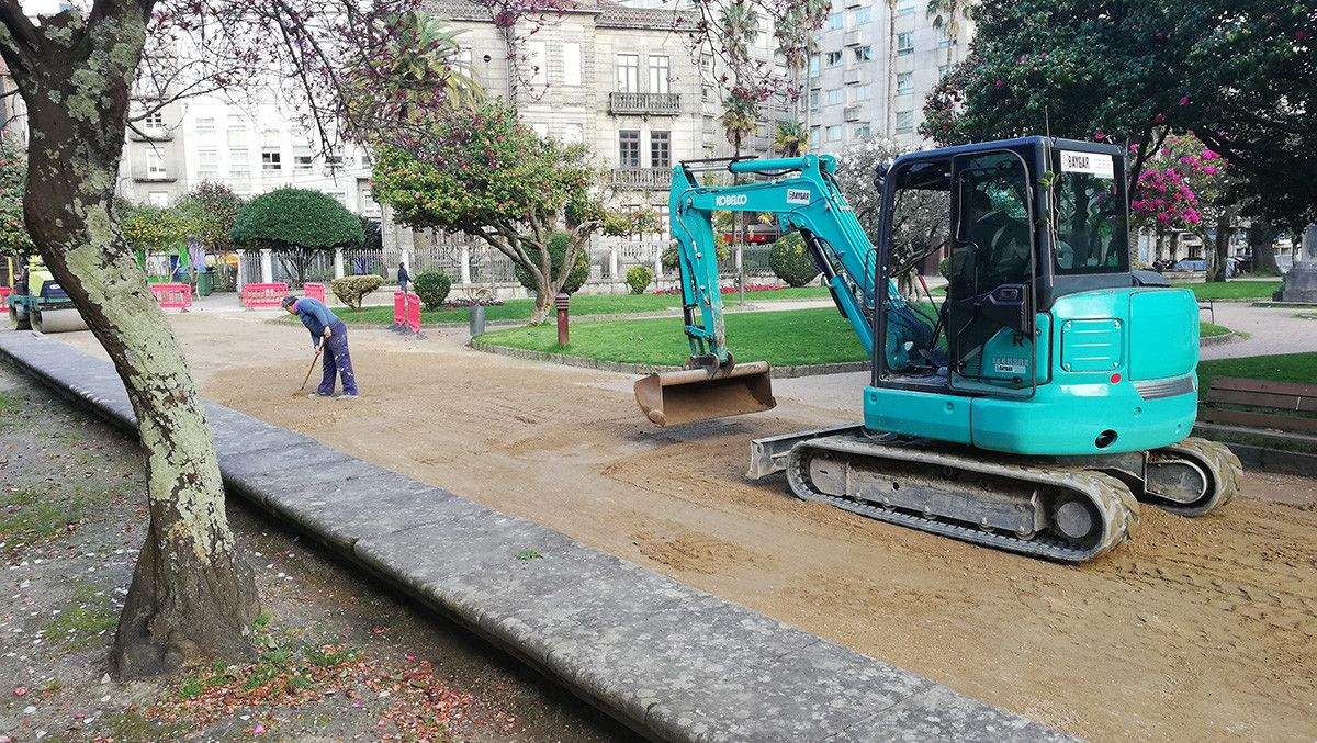 Trabajos en los caminos de las Palmeras