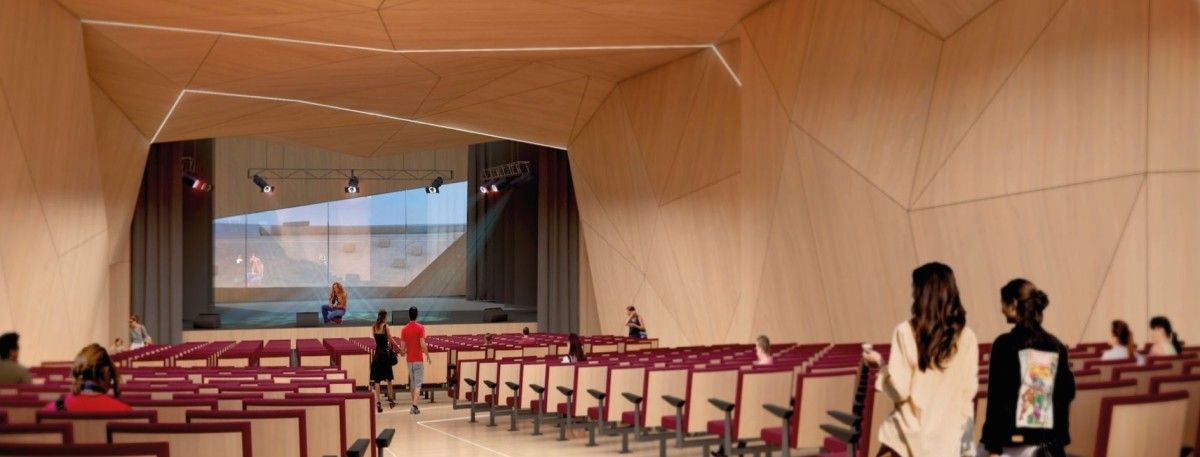 Infografía do interior do Auditorio de Marín
