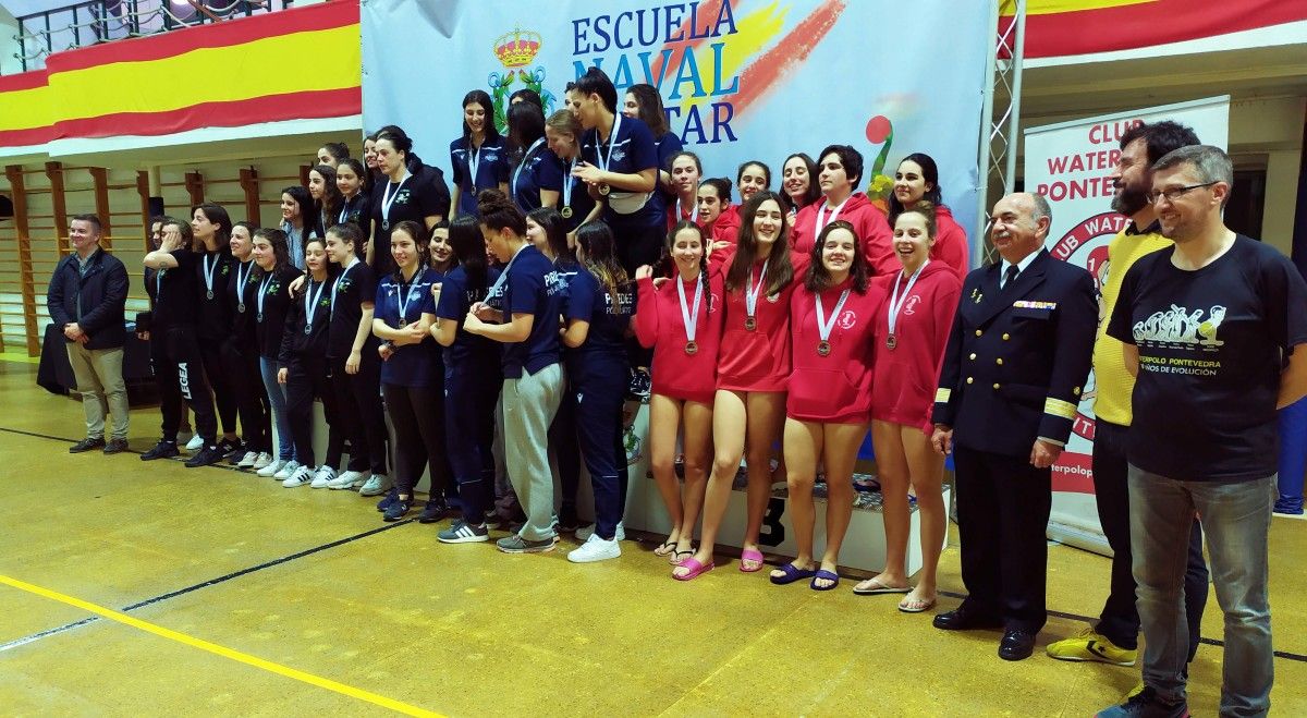 Podio de la Copa Gallega Open Femenina de waterpolo