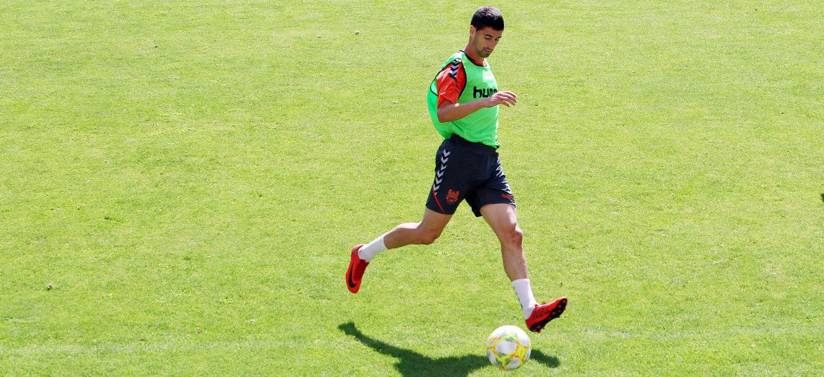 Nacho López en un entrenamiento del Pontevedra