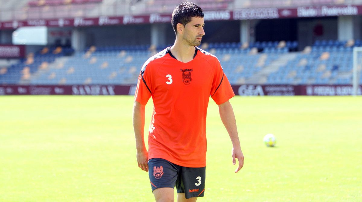 Nacho López en un entrenamiento del Pontevedra