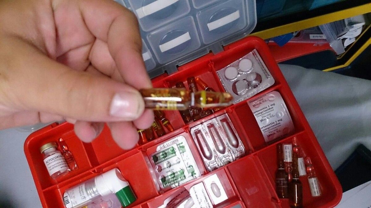Medicamentos que portaban las dos ambulancias inmovilizadas por la Policía Local por presuntas irregularidades