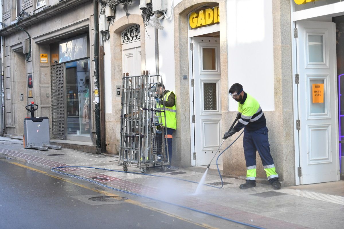 Desinfección das rúas de Pontevedra