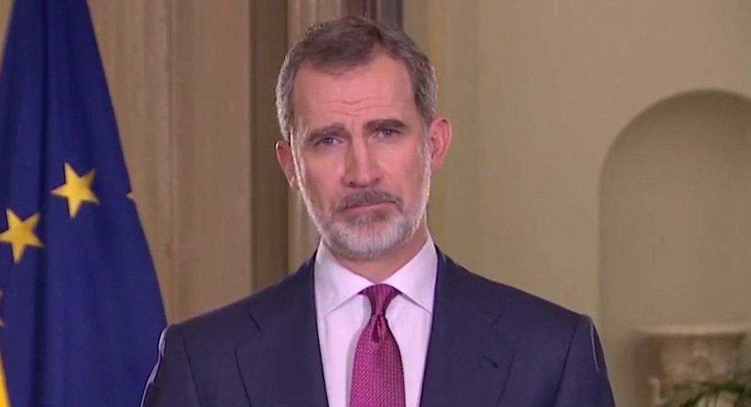 Felipe VI durante el mensaje sobre el coronavirus