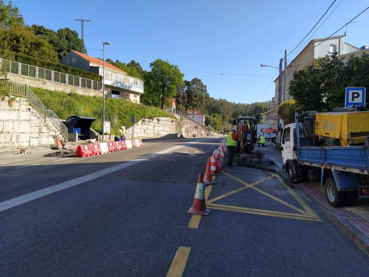 Obras na PO-308 en Chancelas Obras na PO-308 en Chancelas