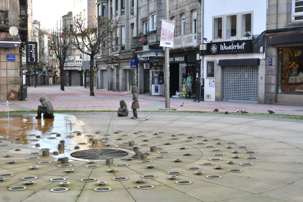 Calles de Pontevedra vacías