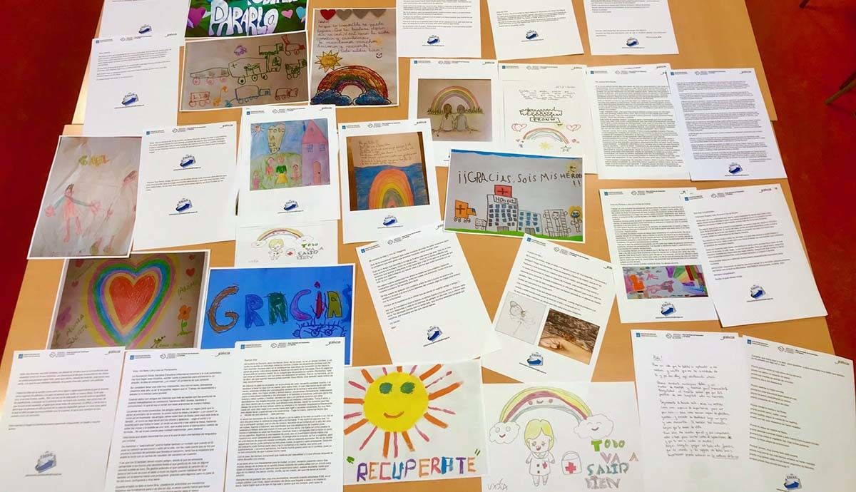 Cartas e debuxos de ánimo polo coronavirus