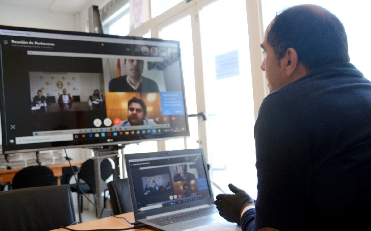 Junta de portavoces vía telemática en Poio