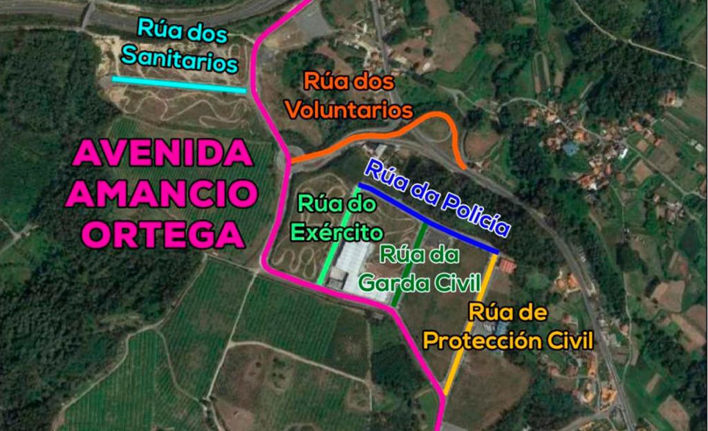 Propuesta de nombres para los viales del polígono de Baión
