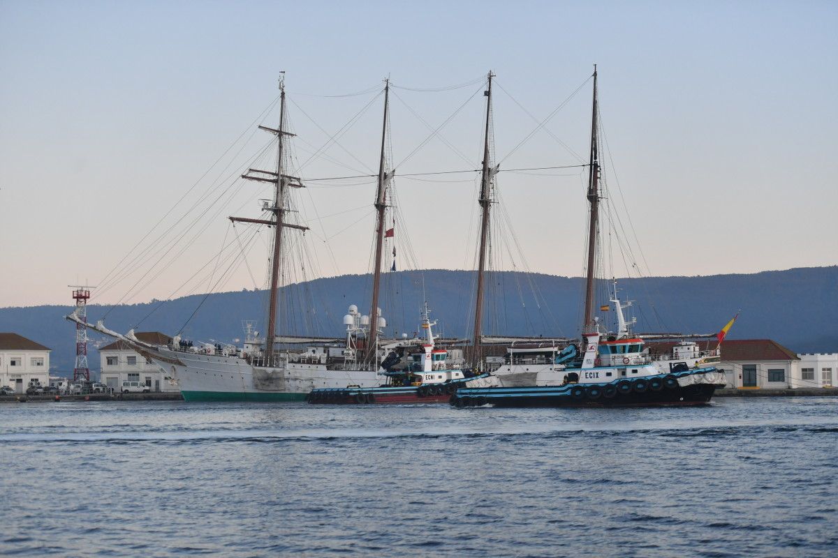 Llegada del Juan Sebastián Elcano a Marín durante el estado de alarma