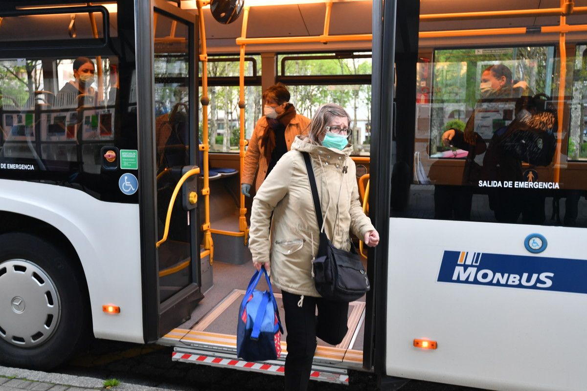 Máscaras entre os usuarios do transporte colectivo de viaxeiros  