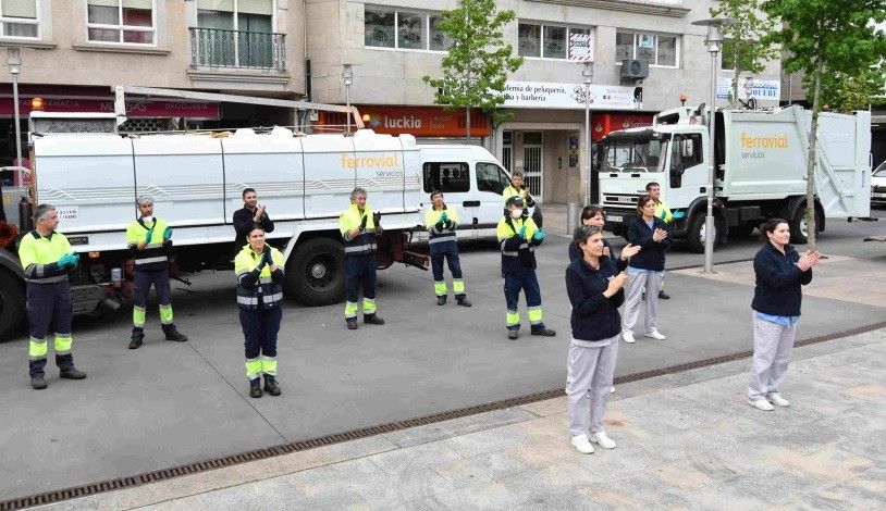Traballadores do servizo municipal de limpeza