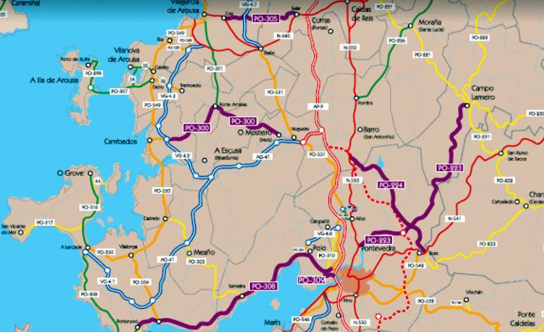 Obras de reforma de firme previstas en carreteras de la Xunta en este 2020