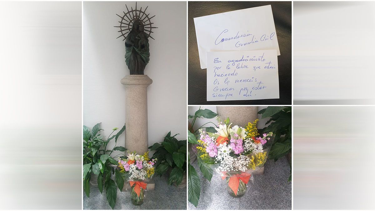 Flores entregadas á Garda Civil de Pontevedra