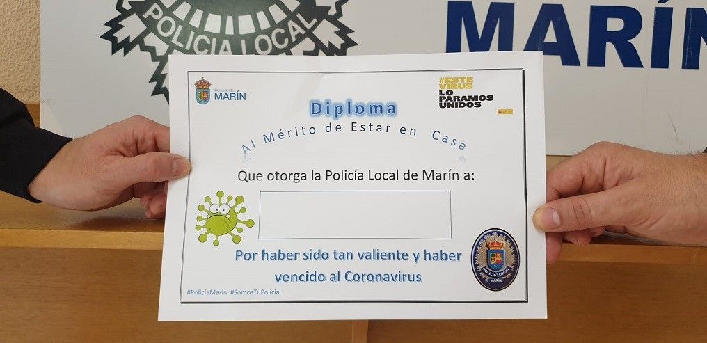 Diploma como o que recibirán os menores de Marín no seu paseo dominical
