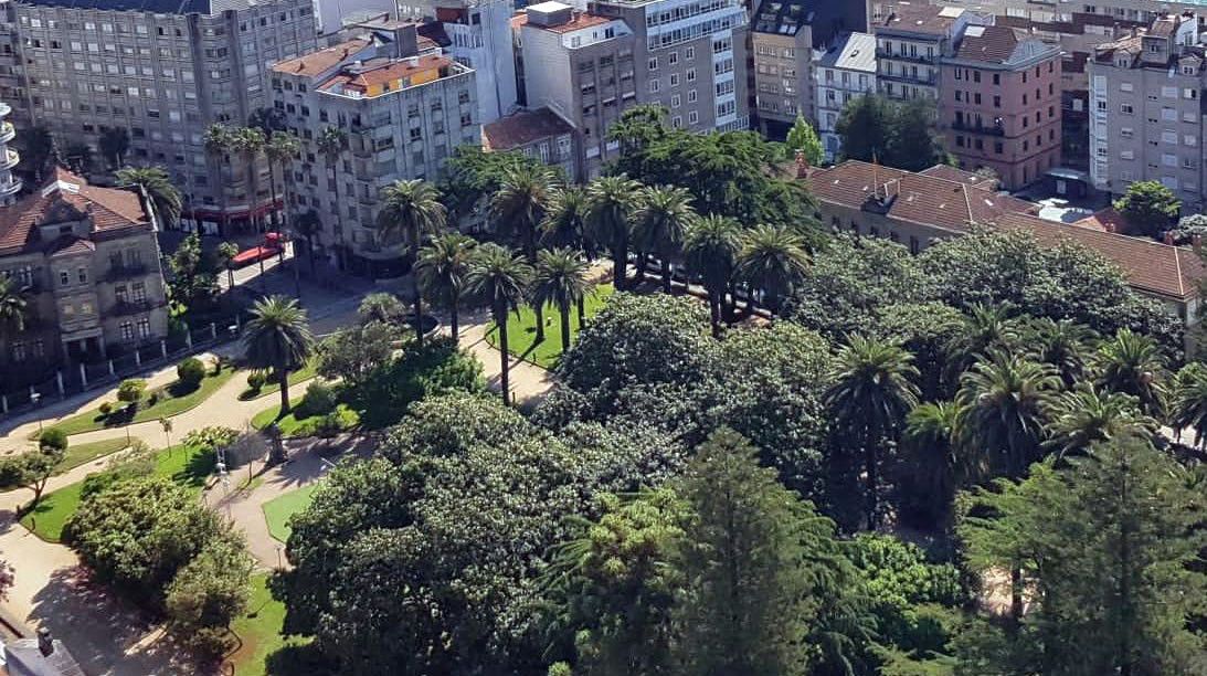 Vista aérea do parque das Palmeiras