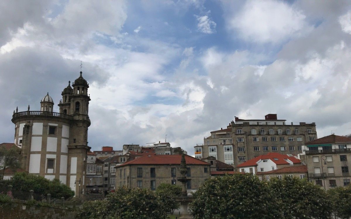 Cielo nublado sobre Pontevedra
