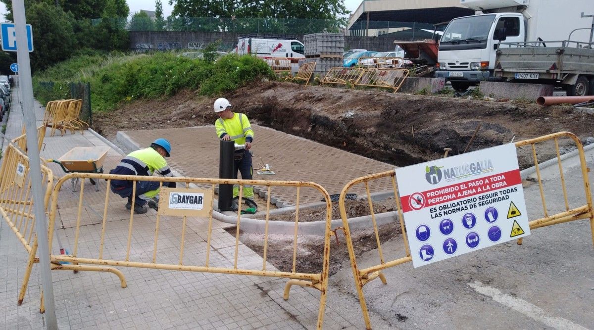 Obras de construcción de novos composteiros comunitarios en Pontevedra