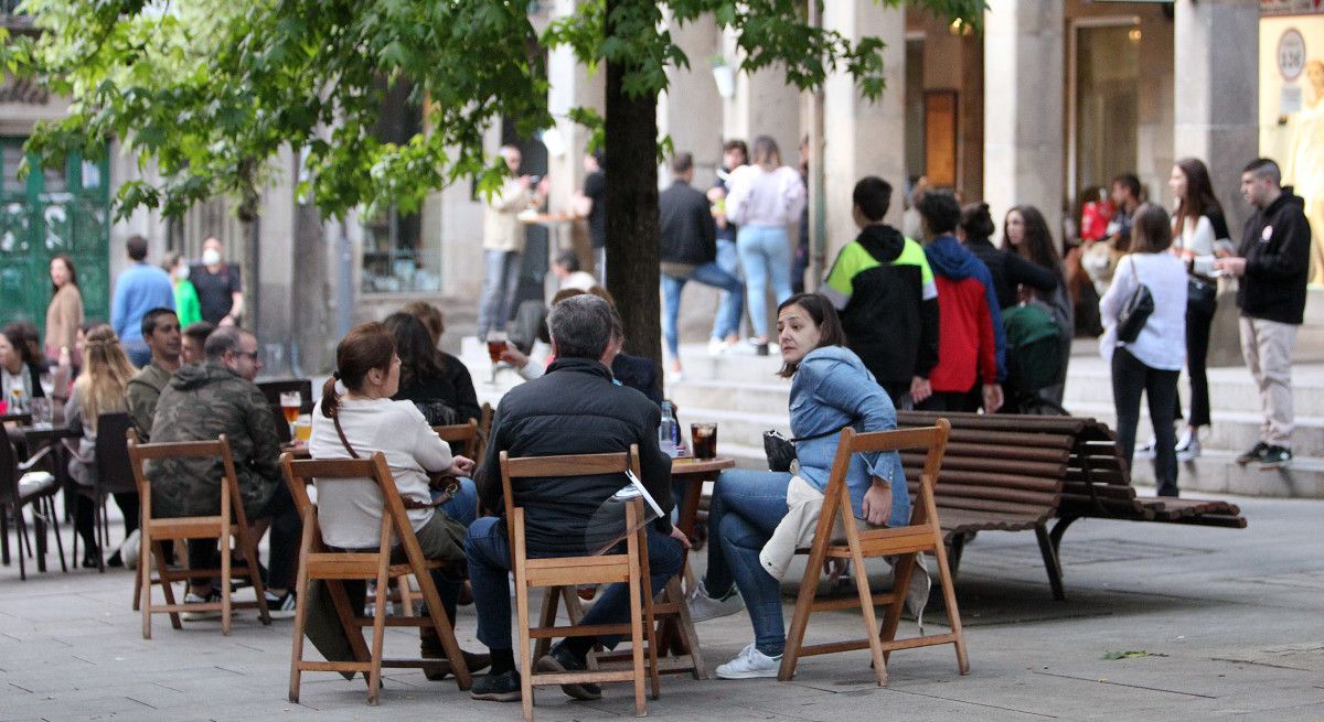 Segundo día de terrazas na fase 1 da desescalada pola pandemia do coronavirus
