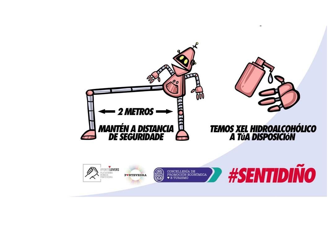 ‘Sentidiño fronte o Covid-19’, campaña de la plataforma Reinicia Pontevedra #PonteLovers