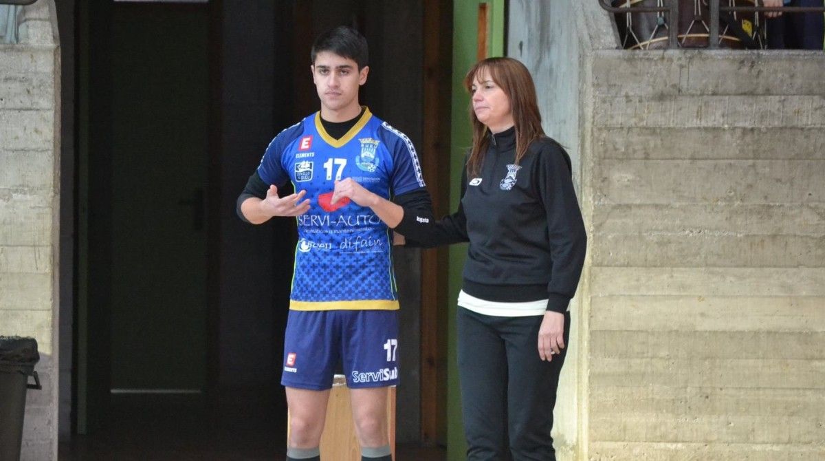 Irene Vilaboa, durante un partido con el Bueu Atlético