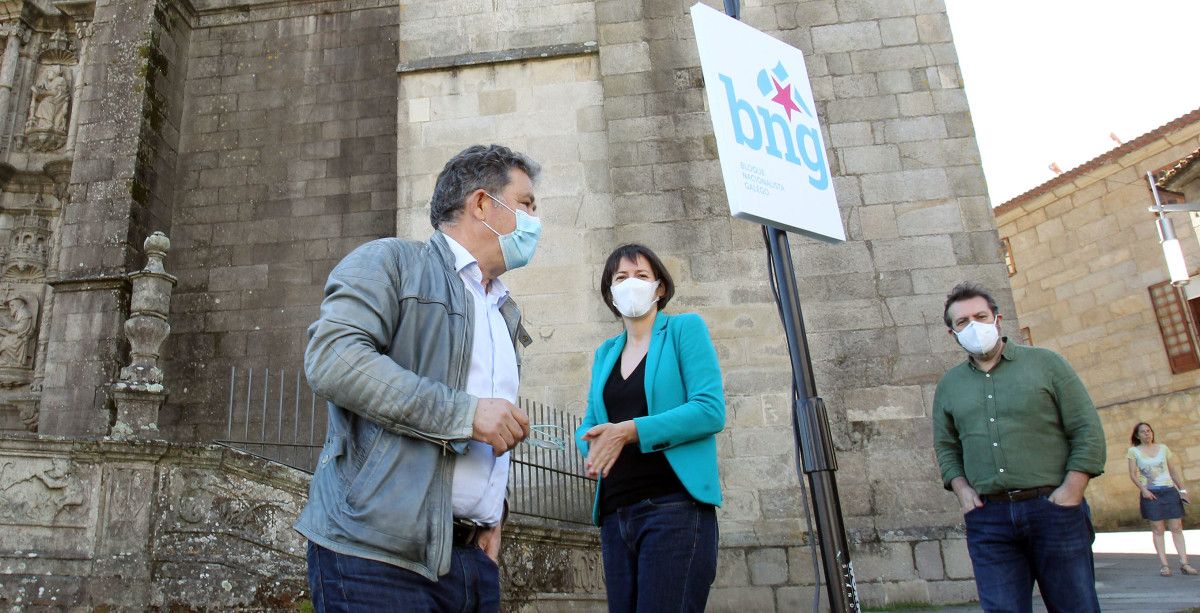 Miguel Anxo Fernández Lores, Ana Pontón e Luis Bará, en Santa María